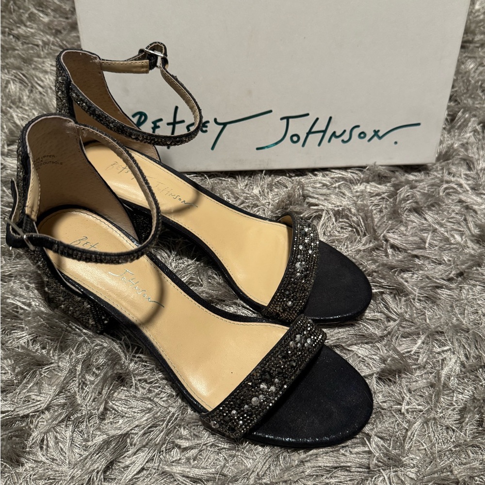 Betsey Johnson Black and Silver Heels with Elegant Design
